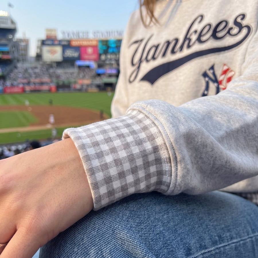 Gingham cuffs & hem