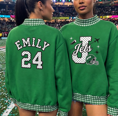 States Mascot Appliqué Gingham Mockneck