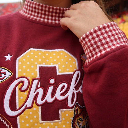 States Mascot Appliqué Gingham Mockneck