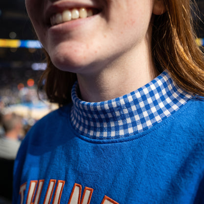 Basketball Appliqué Gingham Mockneck