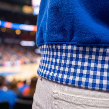 Basketball Appliqué Gingham Mockneck