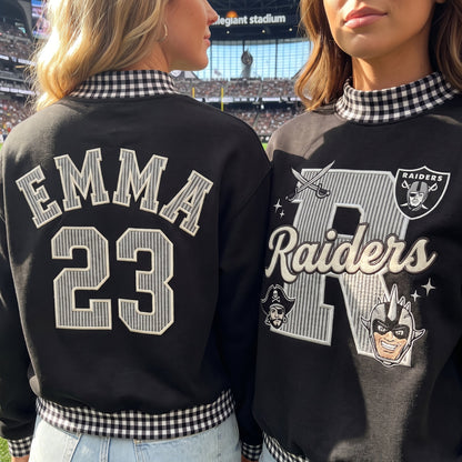 States Mascot Appliqué Gingham Mockneck