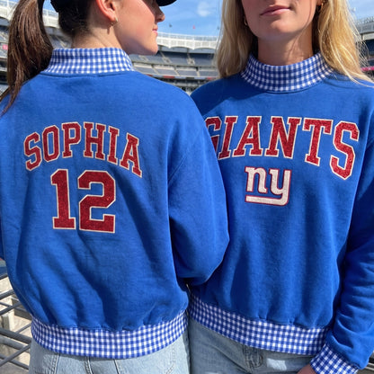 States Appliqué Gingham Mockneck