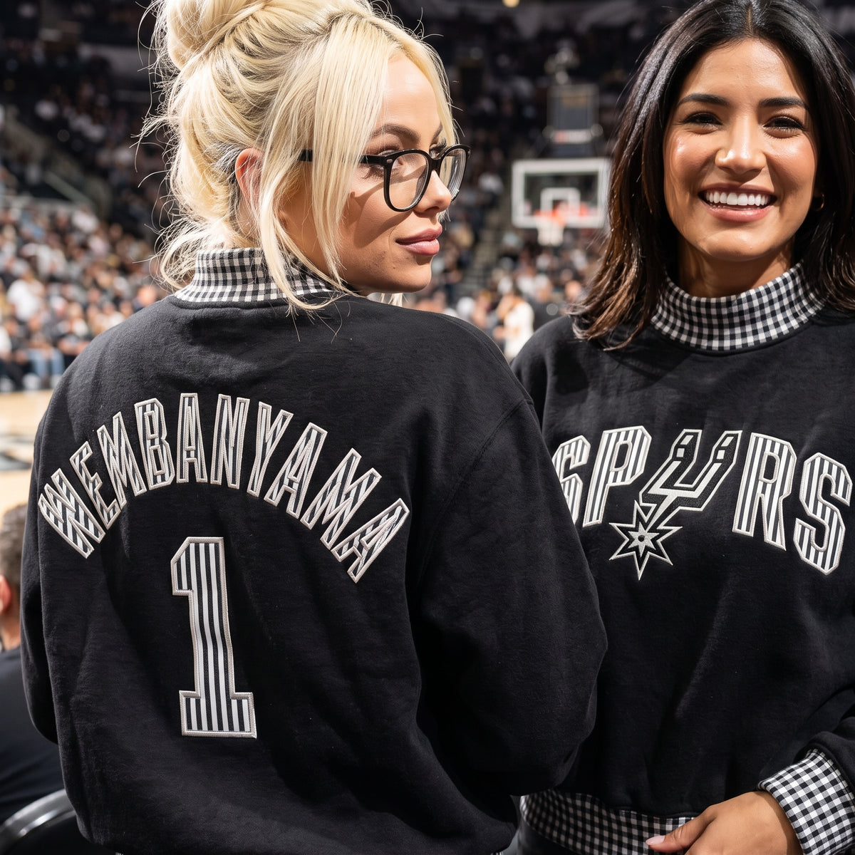 Basketball Appliqué Gingham Mockneck