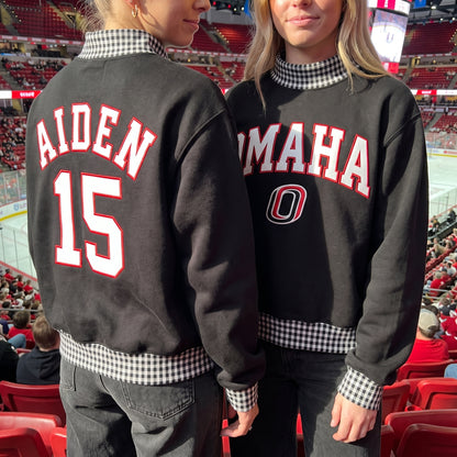 Colleges Appliqué Gingham Mockneck