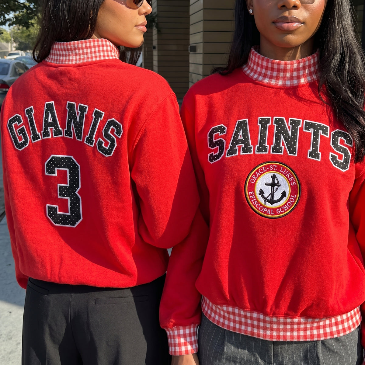 Build Your Own Team — Custom Appliqué Gingham Mockneck