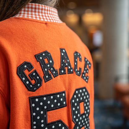 Hockey Mascot Appliqué Gingham Mockneck
