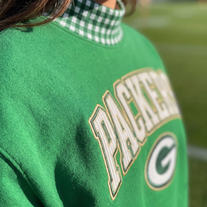 States Appliqué Gingham Mockneck