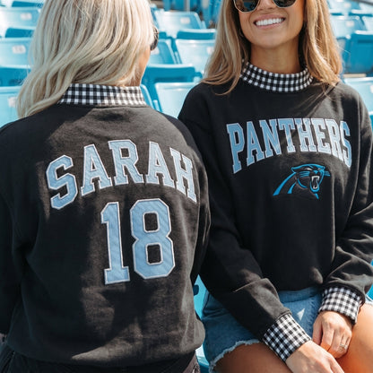 States Appliqué Gingham Mockneck