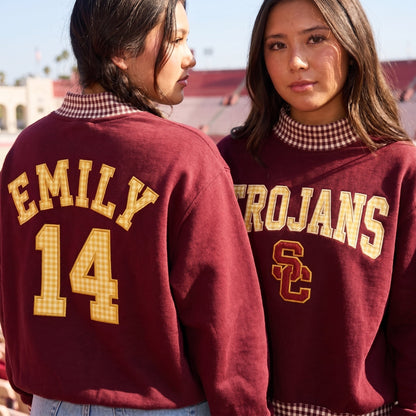 Colleges Appliqué Gingham Mockneck