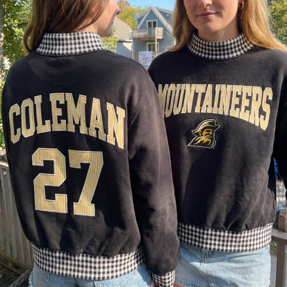 Colleges Appliqué Gingham Mockneck
