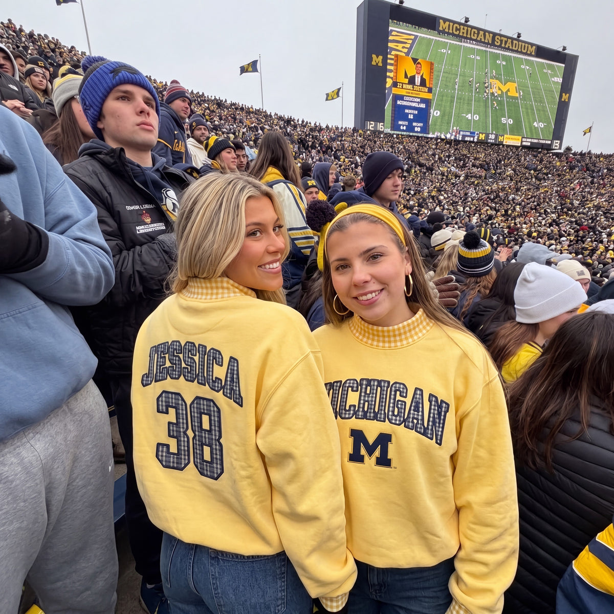 Colleges Appliqué Gingham Mockneck