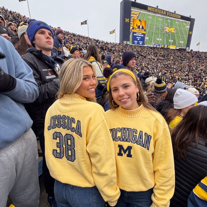 Colleges Appliqué Gingham Mockneck