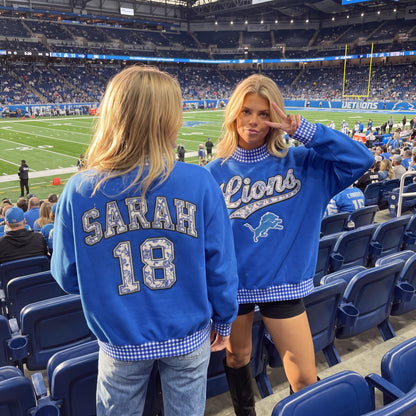 States Appliqué Gingham Mockneck