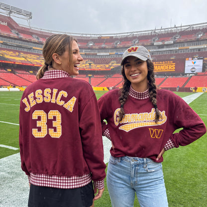 States Appliqué Gingham Mockneck