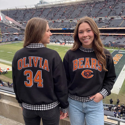 States Appliqué Gingham Mockneck