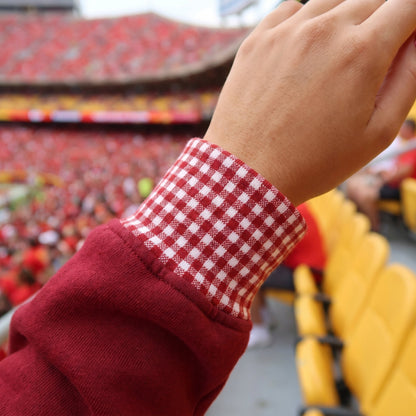 States Mascot Appliqué Gingham Mockneck