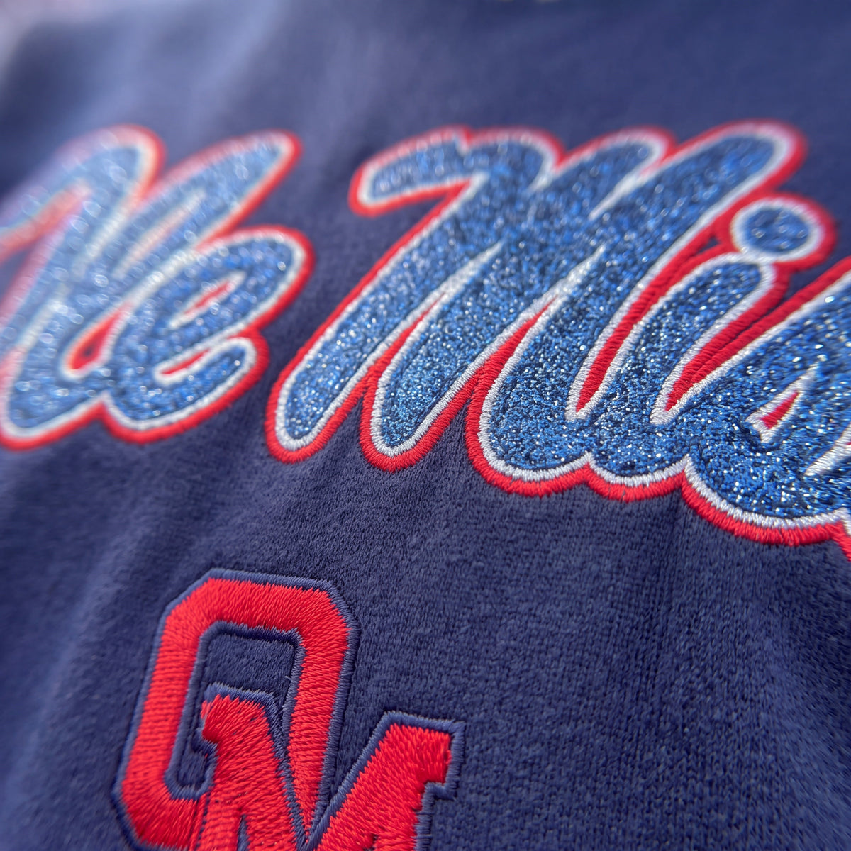 Colleges Appliqué Gingham Mockneck