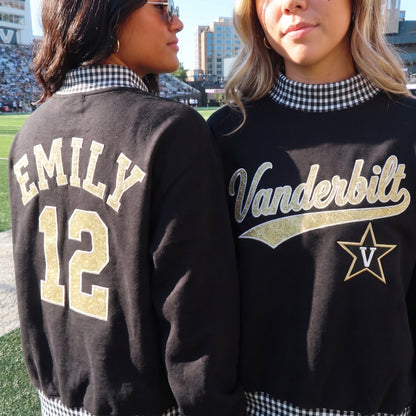 Colleges Appliqué Gingham Mockneck