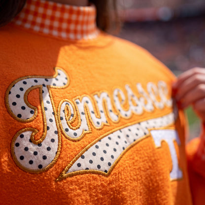 Colleges Appliqué Gingham Mockneck
