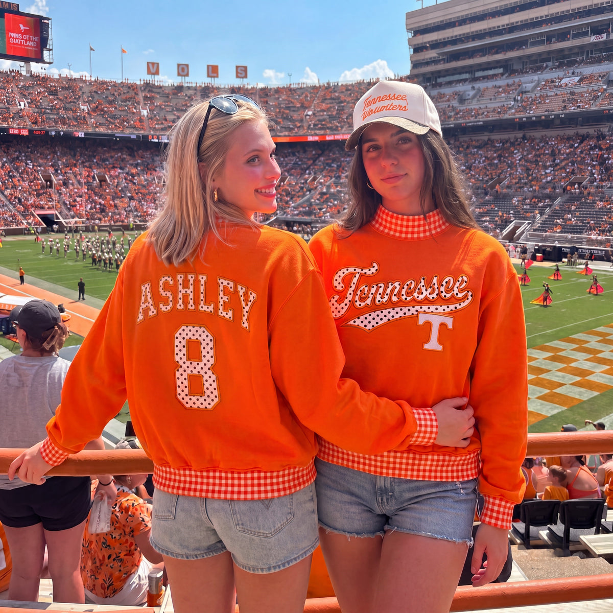 Colleges Appliqué Gingham Mockneck